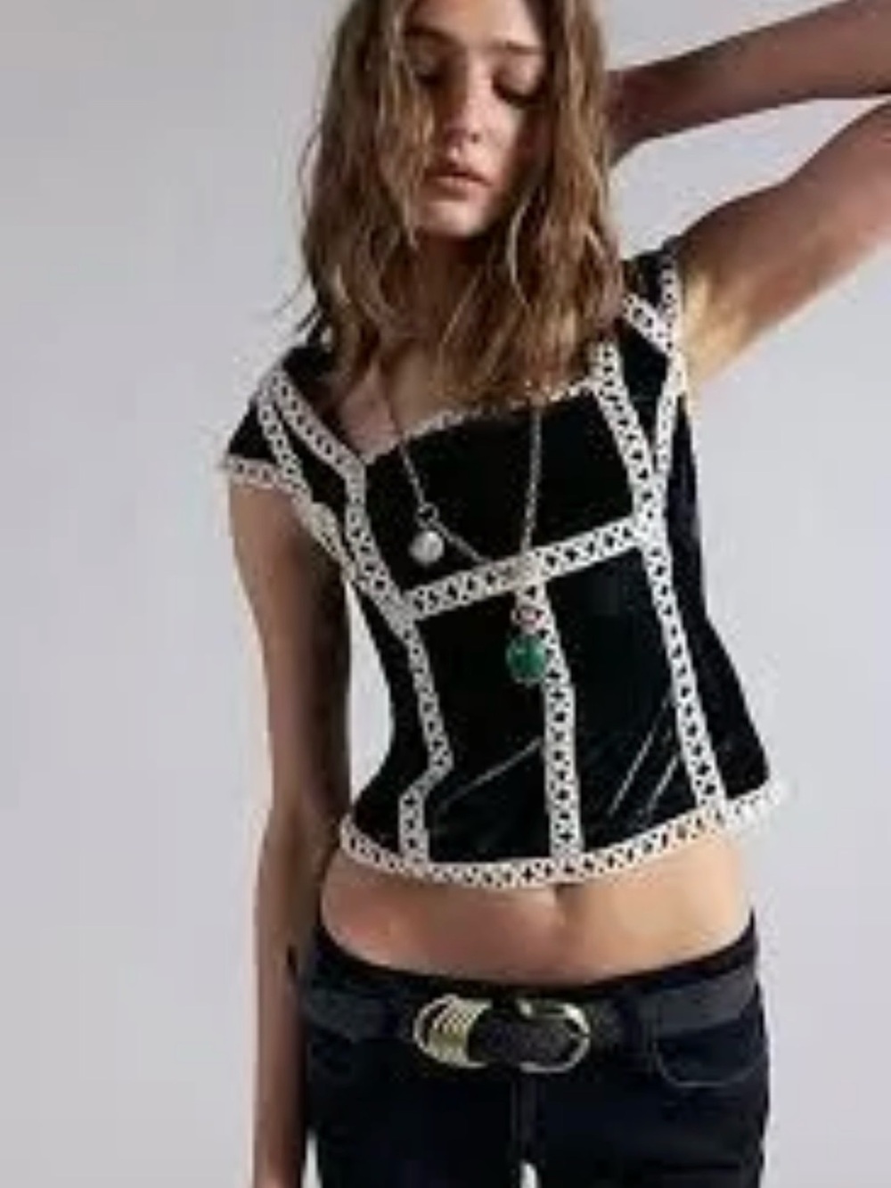 Free People Tyler Velvet Top Corset